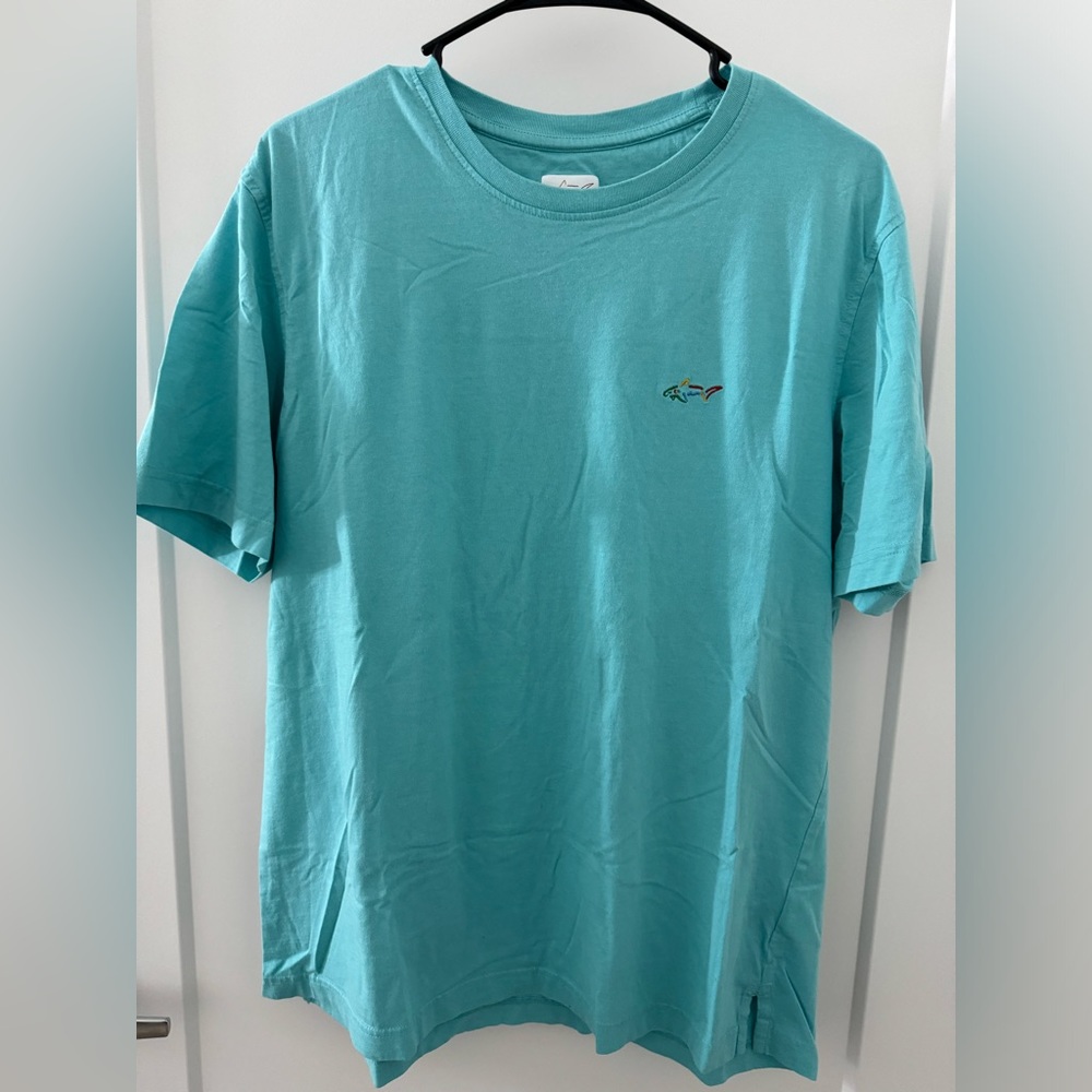 Greg Norman Golf T-Shirt, Medium Size, Color: Crystal Blue, 100% Cotton